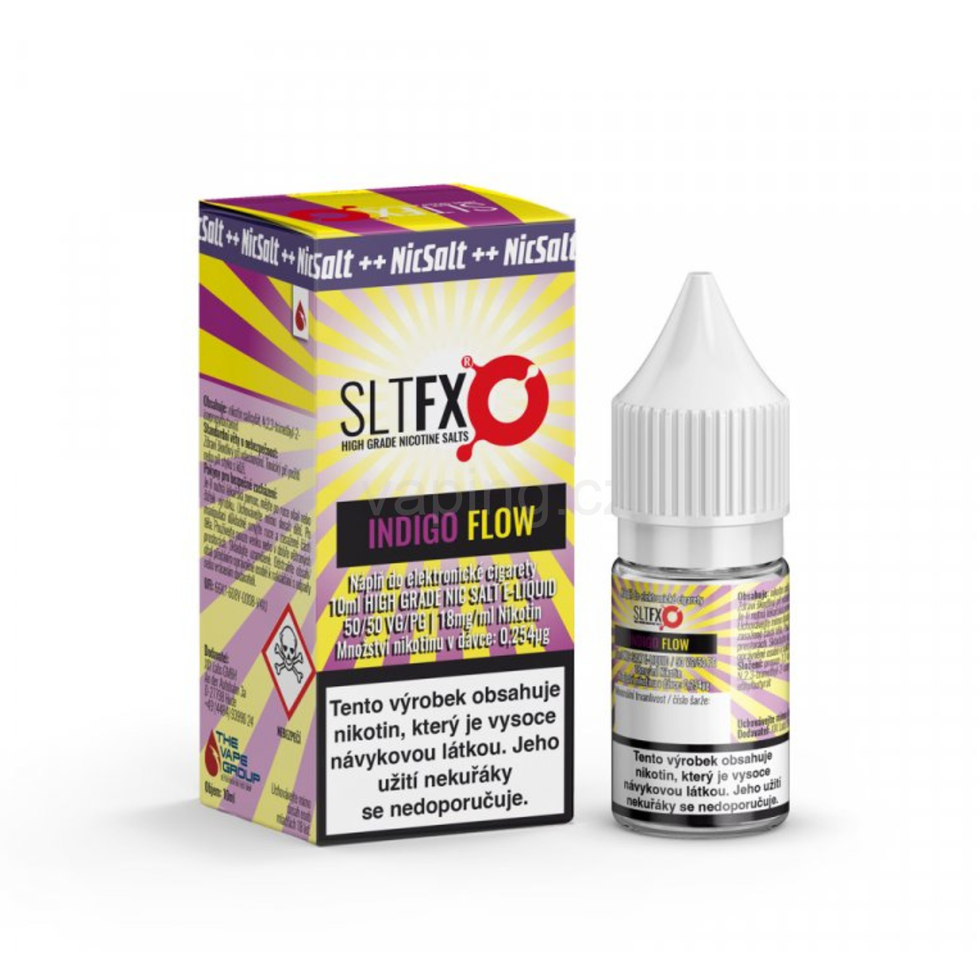 Liquid SLTFX PJ Empire Nic SALT - INDIGO FLOW 18mg (černý rybíz, borůvka a hroznové víno) 10ml