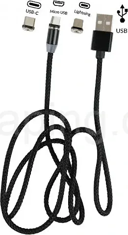 Magnetic Cable 360° - USB kabel pro rychlé nabíjení 100cm (černý)