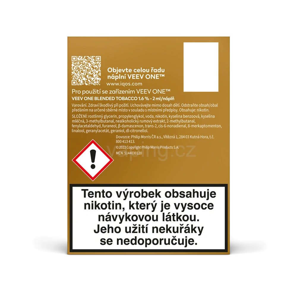 VEEV ONE náplně Blended Tobacco 18mg - 2ks