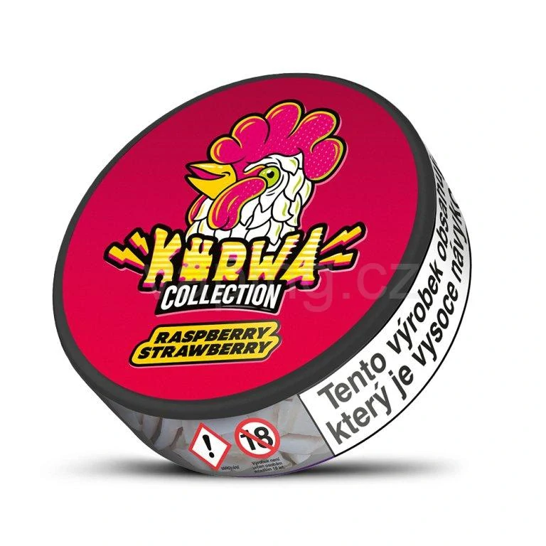 Kurwa nikotinové sáčky - RASPBERRY STRAWBERRY (malina a jahoda) strong edition 15mg/g