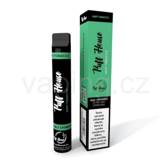 Jednorázová e-cigareta Puff House MINT TOBACCO (16,9mg)
