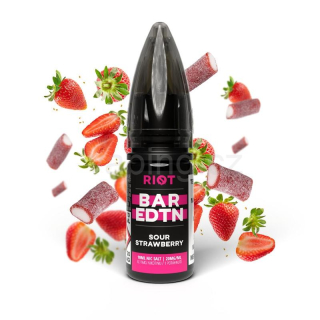 E-liquid Salt RIOT BAR EDTN s příchutí SOUR STRAWBERRY 10ml (kyselá jahoda) 5mg