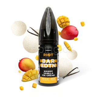 E-liquid Salt RIOT BAR EDTN s příchutí MANGO VANILLA ICE CREAM 10ml (mango vanilka zmrzlina) 5mg