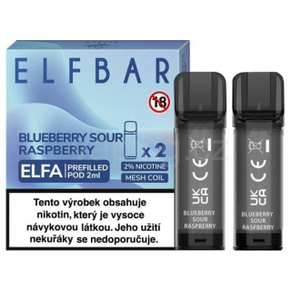 ELFA Elfbar POD 2x cartridge - BLUEBERRY SOUR RASPBERRY (borůvka a kyselé maliny) 20mg 