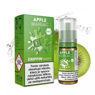 Drippin Party Salt e-liquid - APPLE MANIAC 10ml (chladivé jablko a kyselé kiwi) 10mg