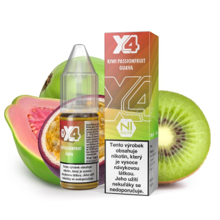 X4 Salt e-liquid - KIWI PASSION FRUIT GUAVA 10ml (kiwi, marakuja a kvajáva) 20mg