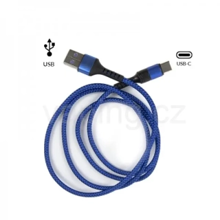 USB kabel nabíjecí 5A USB-A > USB-C (1,0m) modrá