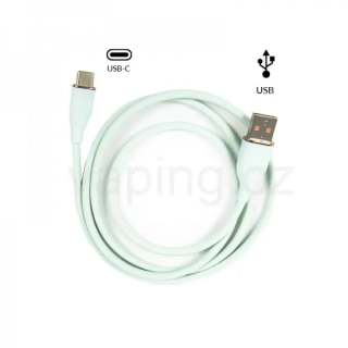 Silicagel datový a nabíjecí kabel 66W USB-A > USB-C (1m) tyrkys