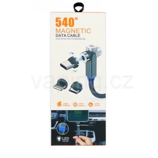 Magnetic Cable 540° - USB kabel pro rychlé nabíjení 100cm (černý)