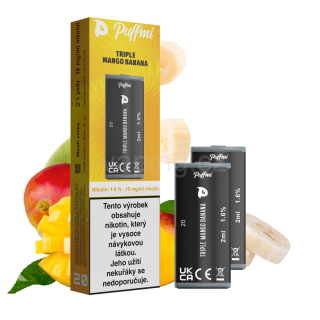 PUFFMI POD 2x cartridge - TRIPLE MANGO BANANA (trojité mango & banán) 18mg