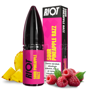 E-liquid Salt RIOT X s příchutí SOUR PINEAPPLE RAZZ 10ml (ananas a kyselá malina) 20mg